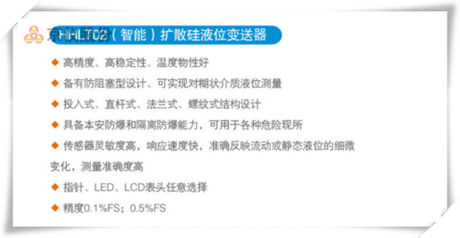 HRLT02（智能）扩散硅液位变送器